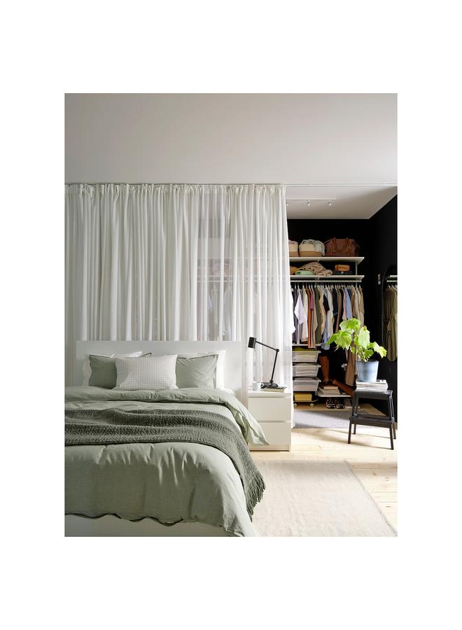erorex Sheer curtain, 1 piece, white/with heading tape, 300x300 cm - Image 4