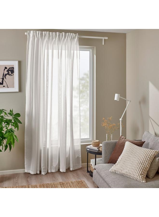 erorex Sheer curtain, 1 piece, white/with heading tape, 300x300 cm - Image 2