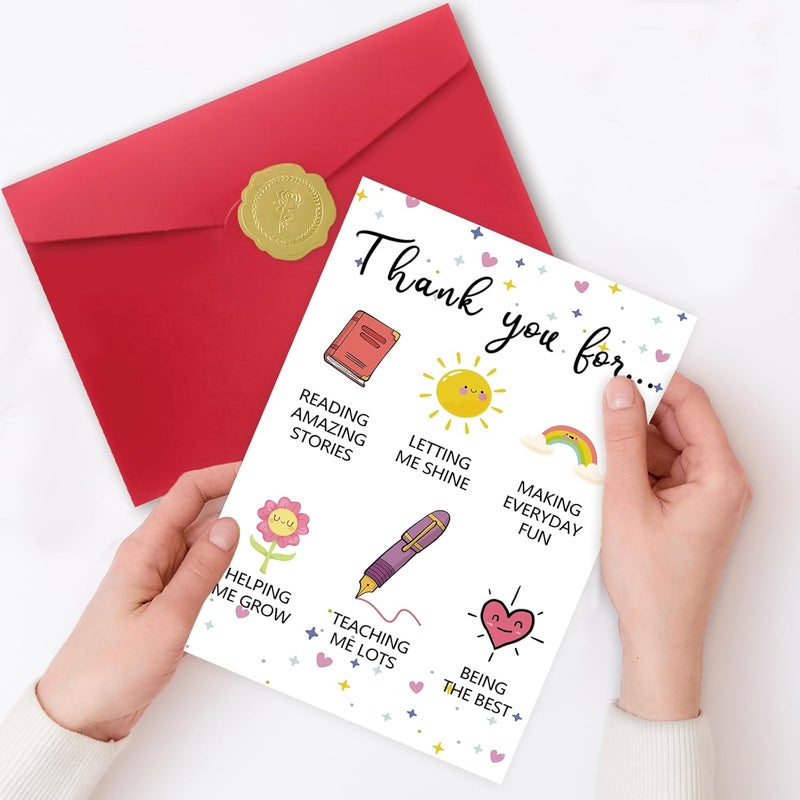Zyulin Lovely Thank You Teacher Card, Great Teacher Appreciation Gifts Card from Students, Thank You for Helping Me Grow Card, End of Term Gift - Image 5
