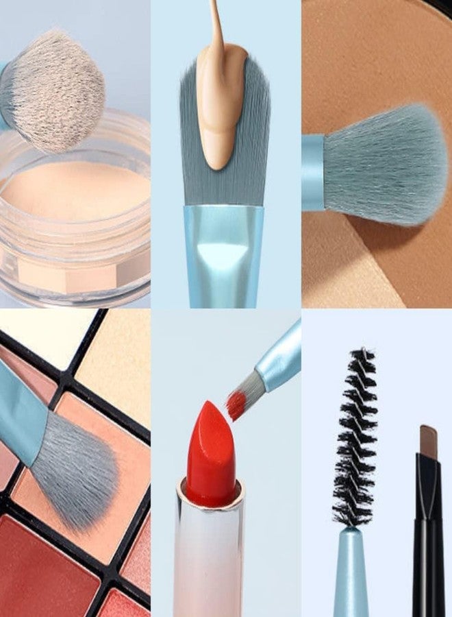 NETZILLA 8 Pcs Brush Set With Pouch, Makeup Brushes Premium Synthetic Kabuki Foundation, Concealers, Eye Shadows Professional Blush, Face Powder, Highlighter, Contour, Blending Eyeliner - Image 3