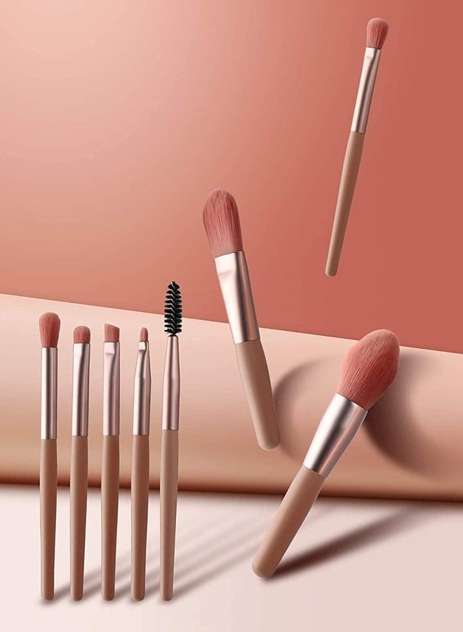 NETZILLA 8 Pcs Brush Set With Pouch, Makeup Brushes Premium Synthetic Kabuki Foundation, Concealers, Eye Shadows Professional Blush, Face Powder, Highlighter, Contour, Blending Eyeliner - Image 1