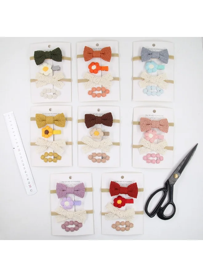 D'Daniela Ria Ribbon Bow Clip Set with Ponytail For Babies and Girls - Yellow