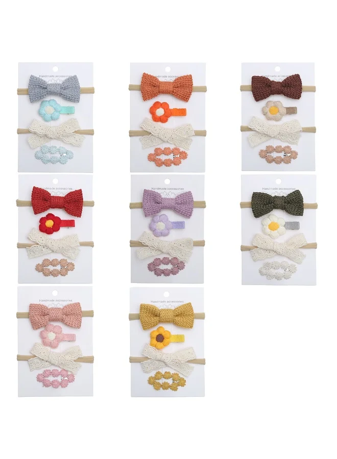 D'Daniela Ria Ribbon Bow Clip Set with Ponytail For Babies and Girls - Yellow