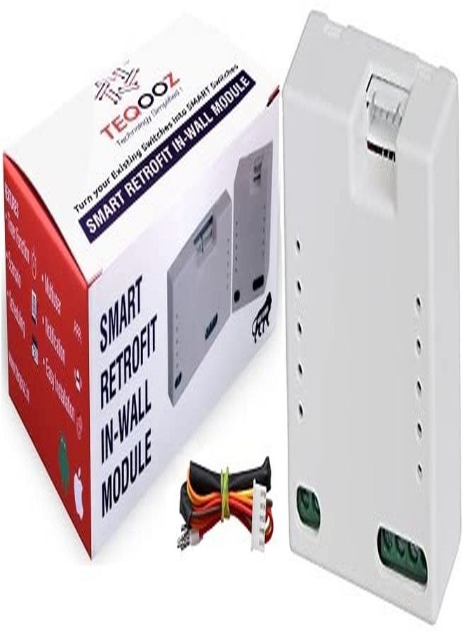 مفتاح ذكي TEQOOZ® WiFi رباعي العقد (10 أمبير لكل عقدة) | تركيب داخلي (داخل الجدار) | يناسب أي لوحة مفاتيح | تحكم يدوي وتحكم عبر تطبيق Smart Life | متوافق مع Alexa وGoogle وSiri - Image 1