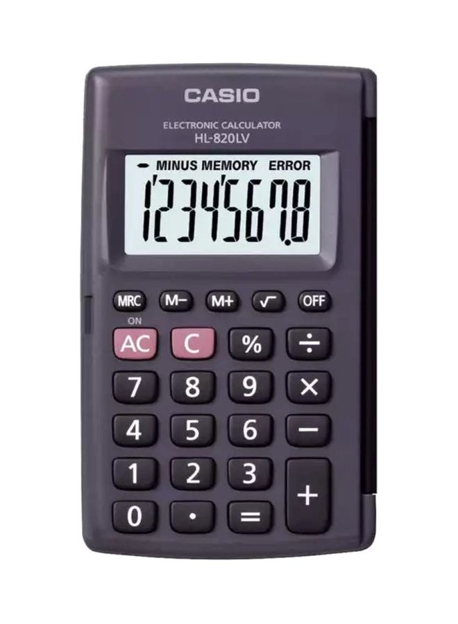 كاسيو آلة حاسبة عملية بشاشة سعة 8 أرقام طراز HL-820LV-BK-W-DH أسود - Image 1