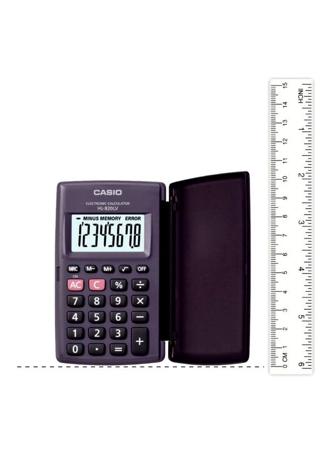 كاسيو آلة حاسبة عملية بشاشة سعة 8 أرقام طراز HL-820LV-BK-W-DH أسود - Image 3