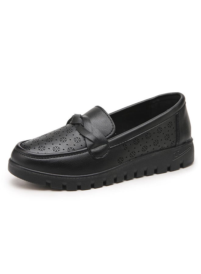 Pull Back Warrior Mom Shoes Middle-aged Sandals Summer Soft Bottom Breathable Middle-aged And Elderly Women's Leather Shoes Single Shoes Comfortable Non-slip 0093 Black Size 37 - Image 3