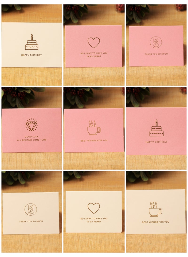 مجموعة بطاقات تهنئة ذهبية منقوشة مكونة من 9 قطع (11.5 × 8.5 سم) - بطاقات أعياد ميلاد، وبطاقات تهنئة، وبطاقات شكر للمناسبات والأعياد الخاصة - Image 1
