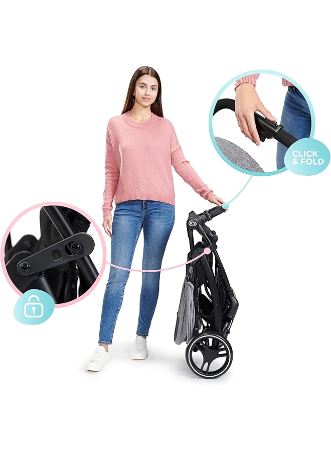 Kinderkraft Trig Pushchair Pink - Image 4