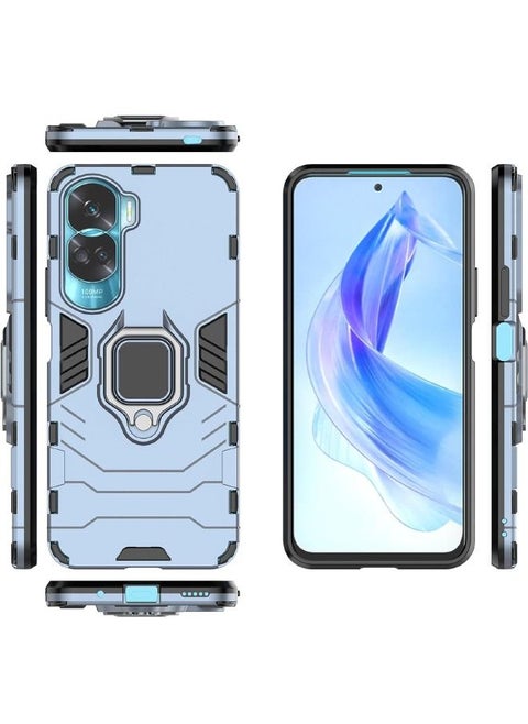 Honor 90 Lite Case, Built-in 360° Rotate Ring Kickstand, Shockproof Drop Proof Protection, Heavy Duty Shockproof Protective Case for Honor 90 Lite (6.7"), Blue