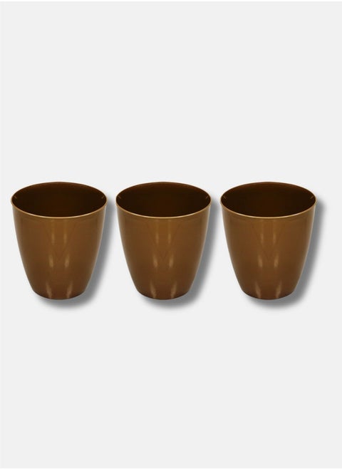3 pieces gold plastic wastebasket