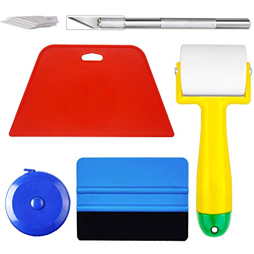 CARTINTS Wallpaper Tools Wallpaper Smoothing Tools with Smoother Cutter Blades Seam Roller for Applying Adhesive Contact Paper Window Film Car Vinyl