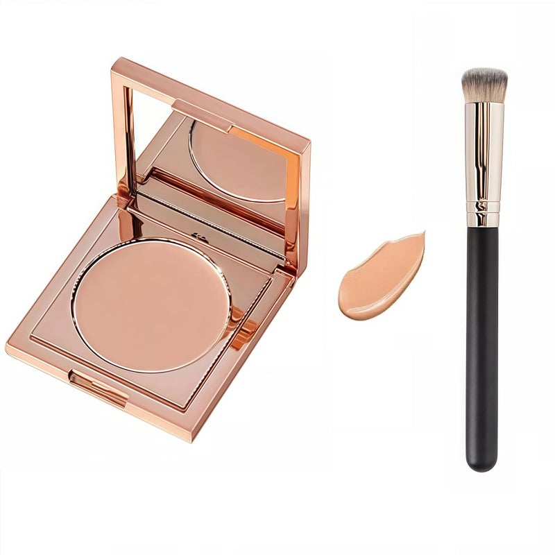 Talzpro Colored Clay CC Undereye Corrector, Under Eye Concealer with Brush, Dark Circle Defense, Under Eye Color Corrector for Dark Circles (Light-Medium Peach, with brush) - Image 1