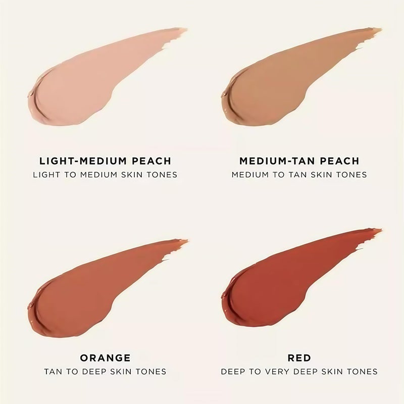Talzpro Colored Clay CC Undereye Corrector, Under Eye Concealer with Brush, Dark Circle Defense, Under Eye Color Corrector for Dark Circles (Light-Medium Peach, with brush) - Image 2