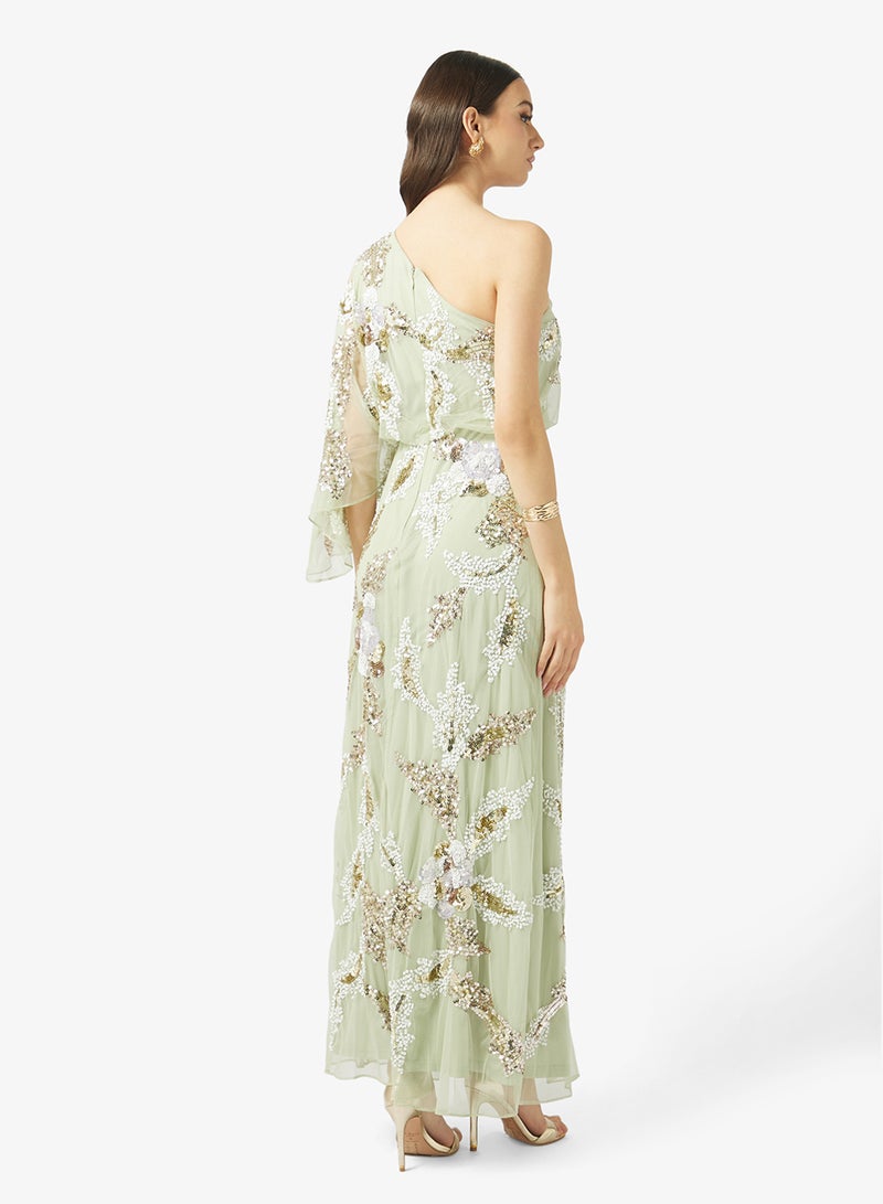 Frock and Frill Embellished One Shoulder Maxi Dress - Image 2
