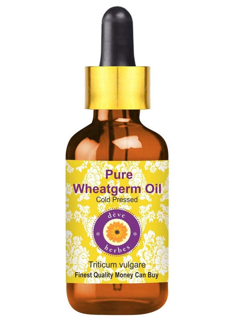 Deve Herbes - Deve Herbes Pure Wheatgerm Oil (Triticum vulgare) with Glass Dropper 100% Natural Therapeutic Grade Cold Pressed for Skin & Hair 100ml. - Image 1