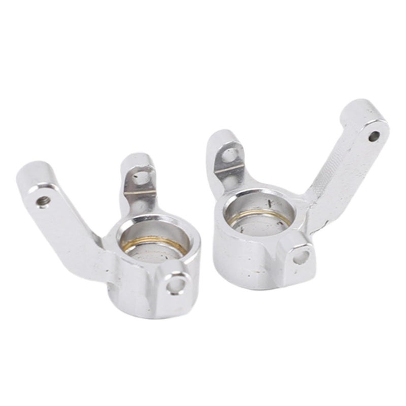 High Strength Alloy RC Car Front Steering Knuckle Hub Carrier 1/24 Scale Silver - Image 4