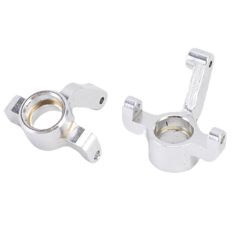 High Strength Alloy RC Car Front Steering Knuckle Hub Carrier 1/24 Scale Silver - Image 2