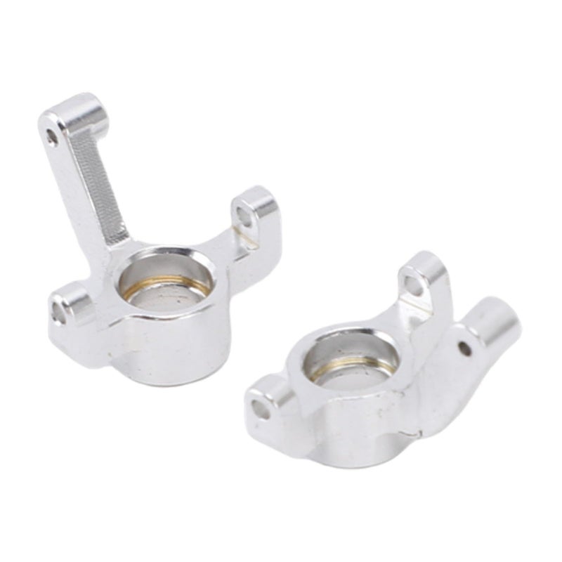 High Strength Alloy RC Car Front Steering Knuckle Hub Carrier 1/24 Scale Silver - Image 3