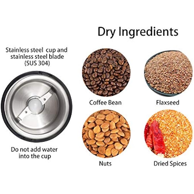 DR MILLS Dm7445 Coffee Grinder Electric Coffee Bean And Dried Spice Grinder One Touch Operation Blade And Cup Made With Sus304 Stainless Steel - Image 3