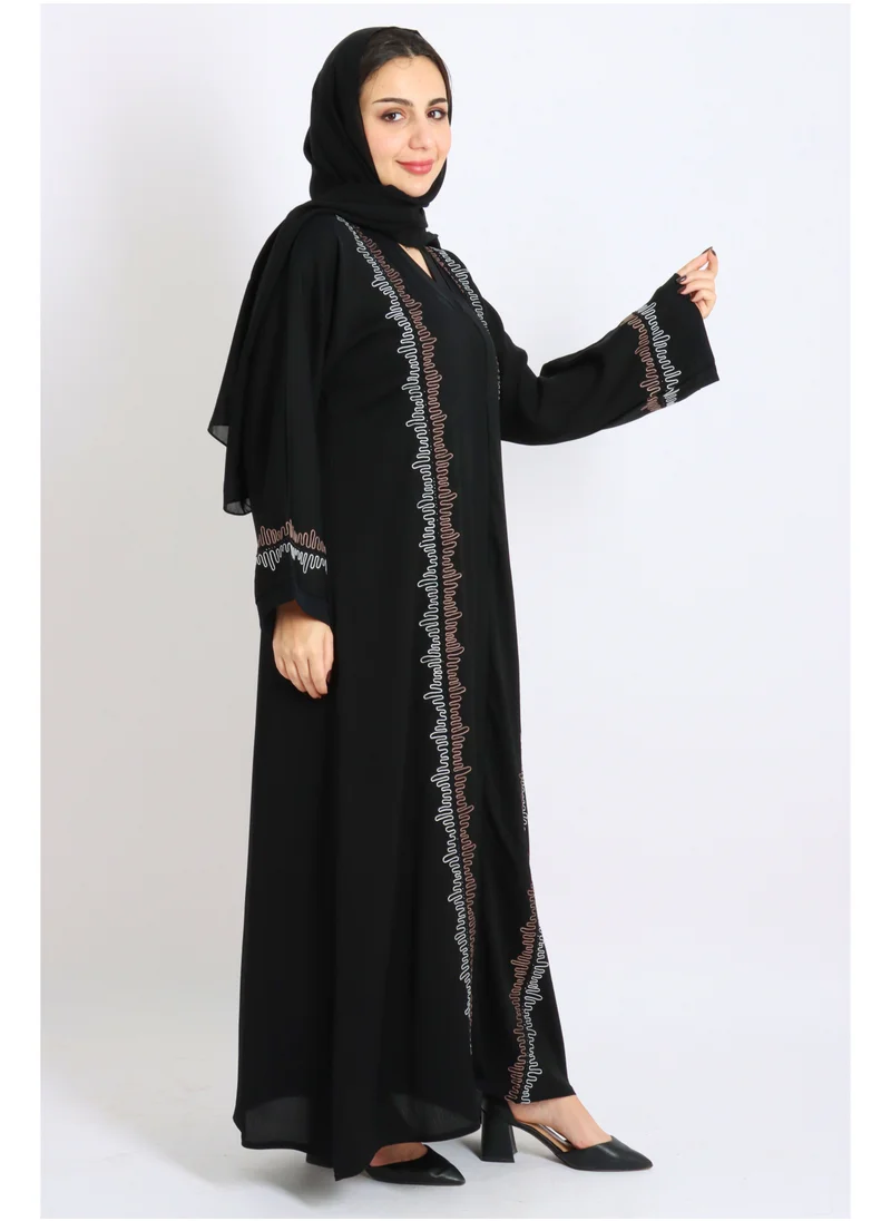 اكسا عباية مطرزة عصرية AIK5040