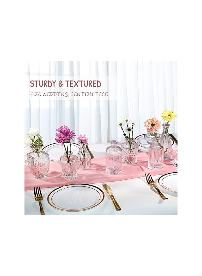 The Bros Set of 10 Glass Bud Vases, Small Vases for Flowers,Clear Single Bud Vases in Bulk,Mini Decor Rustic Vases for Centerpieces,Vintage Glass Bottles for Wedding, Home,Table Decoration. - Image 2