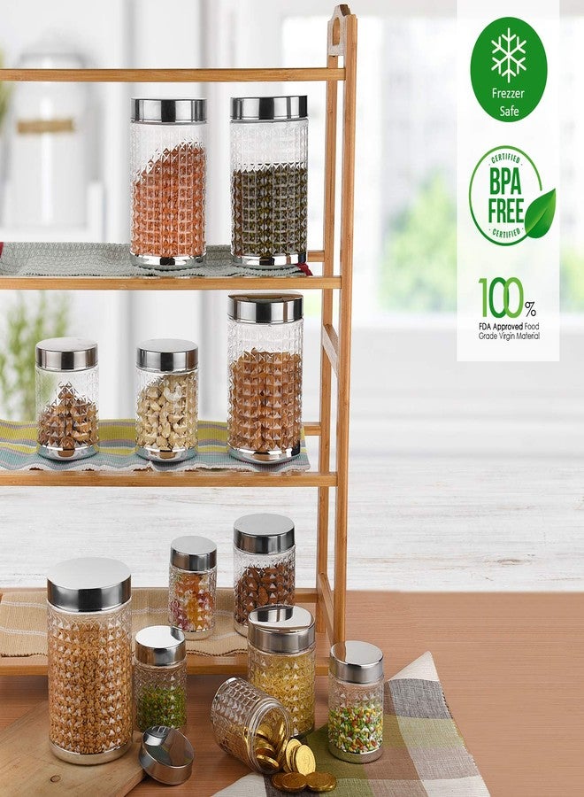 Sky Hector Celebration 12 Pcs Storage Pet Container Gift Set for Kitchen (300 ml x 4, 600 ml x 4, 1250 ml x 4),Silver (Regular - 12 Pieces) - Image 3