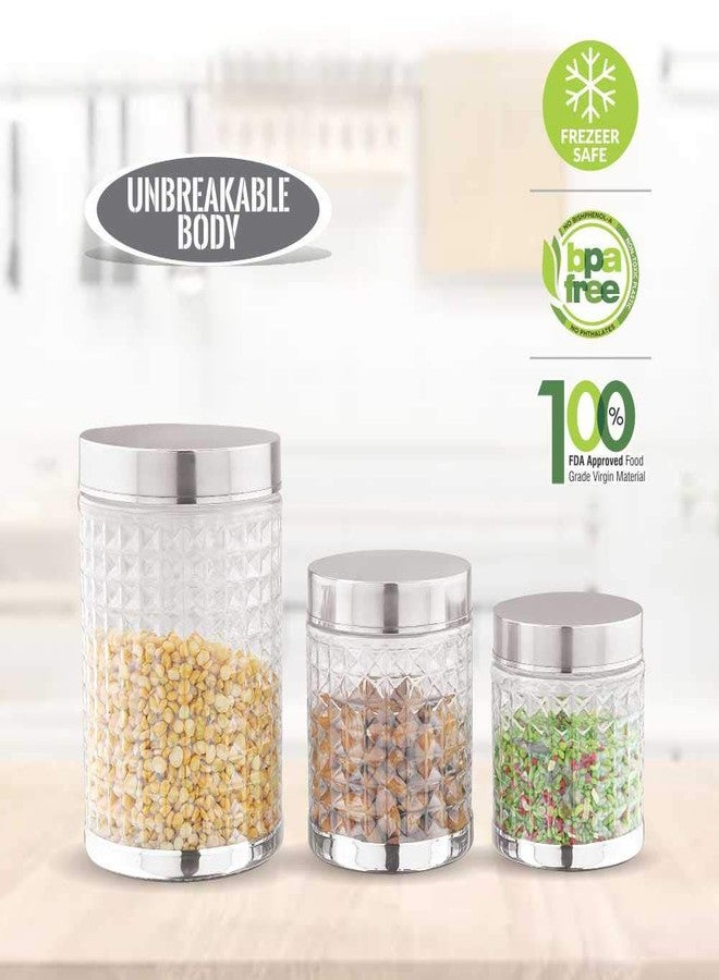 Sky Hector Celebration 12 Pcs Storage Pet Container Gift Set for Kitchen (300 ml x 4, 600 ml x 4, 1250 ml x 4),Silver (Regular - 12 Pieces) - Image 5