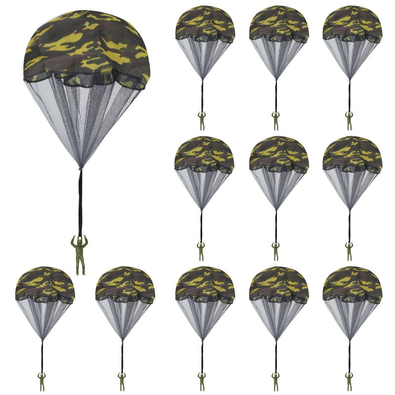 Catcan 12 Pcs Parachute Toy Camo Parachute Men Tangle Free Throwing Outdoor Flying Paratrooper Toy No Battery nor Assembly Required - Image 3