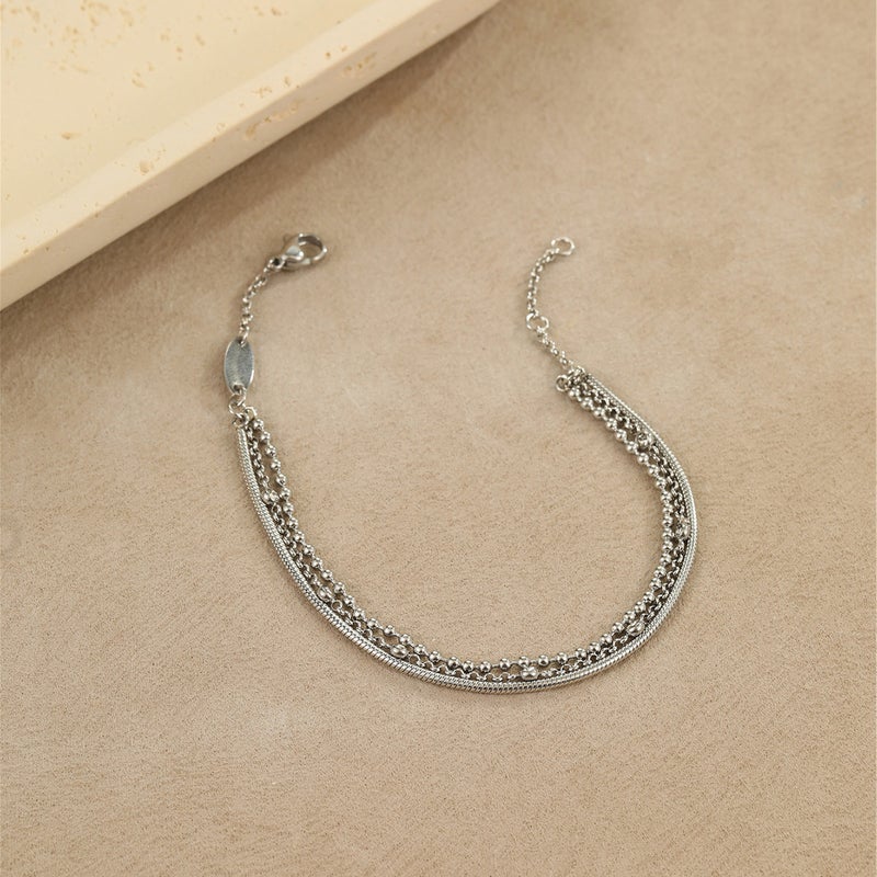 Cross-Border Light Luxury and High-End Multi-Layer Stainless Steel Bracelets Stacked with Zircon Niche Temperament Titanium Steel Hand Jewelry Wholesale - Image 5