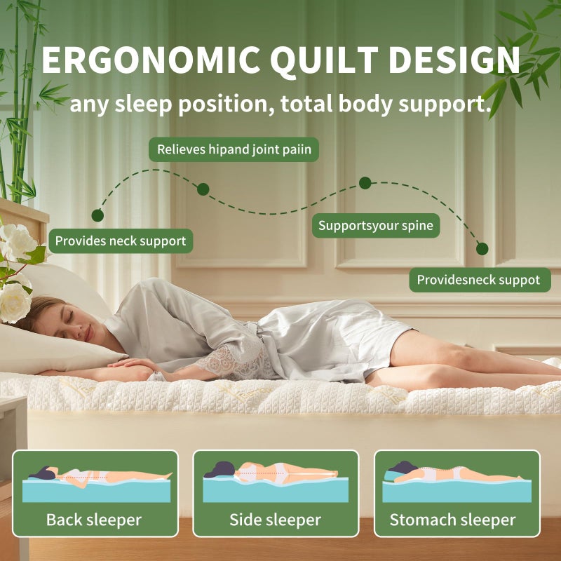 Secgo Premium 100% Waterproof Queen Mattress Topper, Breathable Mattress Pad, Rayon from Bambo Bed Protector, Deep Pocket Sheet Cover 8"-21" - Image 4