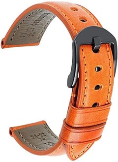 Bikson Genuine Handmade Leather Band with Black Buckle for Samsung Gear S3 Frontier and Classic Smart Watch Elite Strap - Yellow Sand Brown 