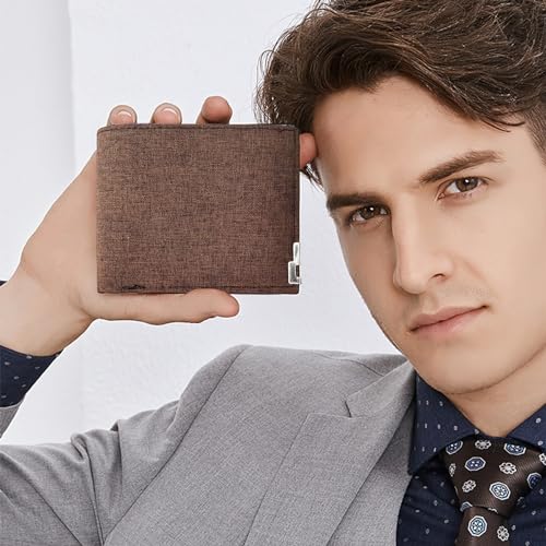 WisePoint Mens Slim Wallet, Denim Fabric Men's Wallet Minimalist Wallet for Men, Mens Bifold Wallet Small Wallet for Teen Boys, Portable Credit Card Wallet for Work, Shopping (dark gray) - Image 5
