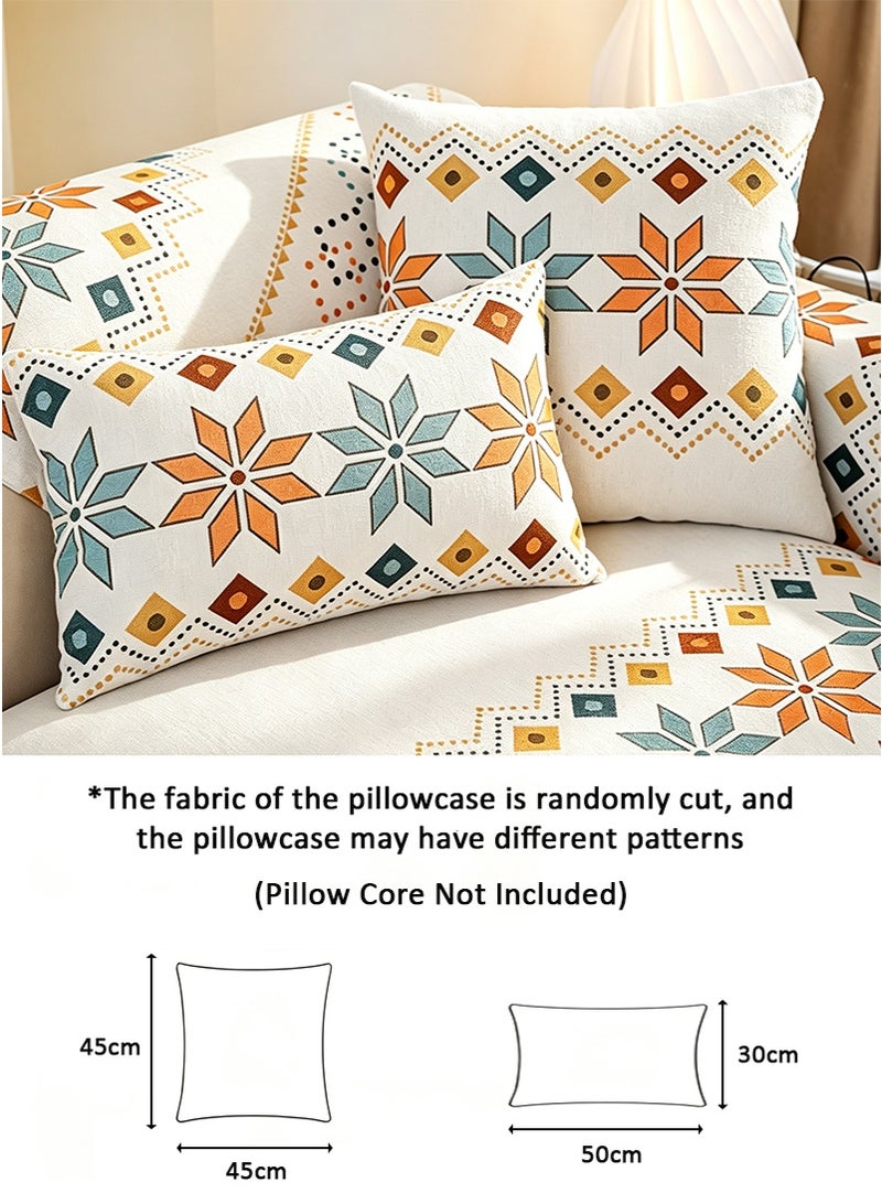 VUCATIN 2-Pack 30x50cm Bohemian Chenille Jacquard Lumbar Pillow Covers, Living Room Sofa Backrest Cushion Covers, Bed Headboard Pillowcases without Inserts - Image 2