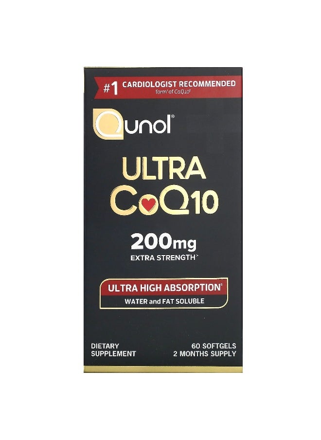 Qunol Qunol, Ultra CoQ10, Extra Strength, 200 mg, 60 Softgels  - Image 1