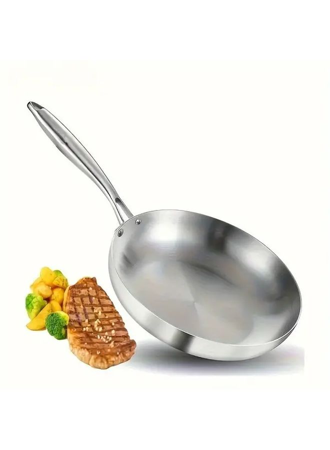 10.24 Inch Stainless Steel Nonstick Frying Pan With Long Handle Induction Compatible Dishwasher Safe Kitchen Cookware - Image 1