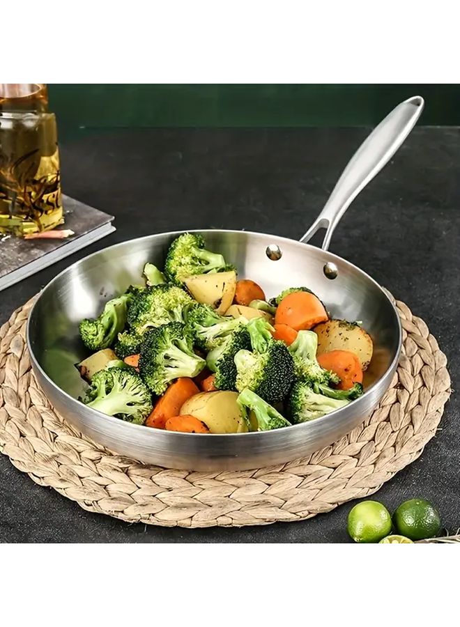 10.24 Inch Stainless Steel Nonstick Frying Pan With Long Handle Induction Compatible Dishwasher Safe Kitchen Cookware - Image 3