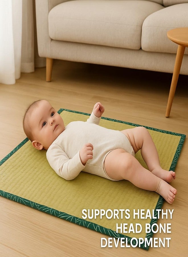 Crazyweaves Baby Grass Play Mat - 33x33 Inch | 100% Natural River Grass, Foldable & Washable Mat for Infants | Eco-Friendly Floor Mat for Baby Head Bone Development - Image 4
