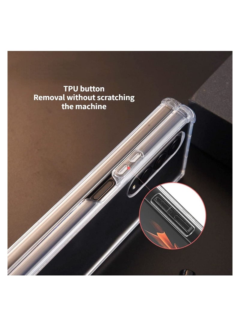Samsung Galaxy Z fold 4 Clear Magnetic Cover Mag Safe Compatible Clear Hard Back Case Shockproof TPU Frame Edge Bumper Hard PC Back Slim Transparent Case for Samsung Galaxy Z fold 4  - Image 4