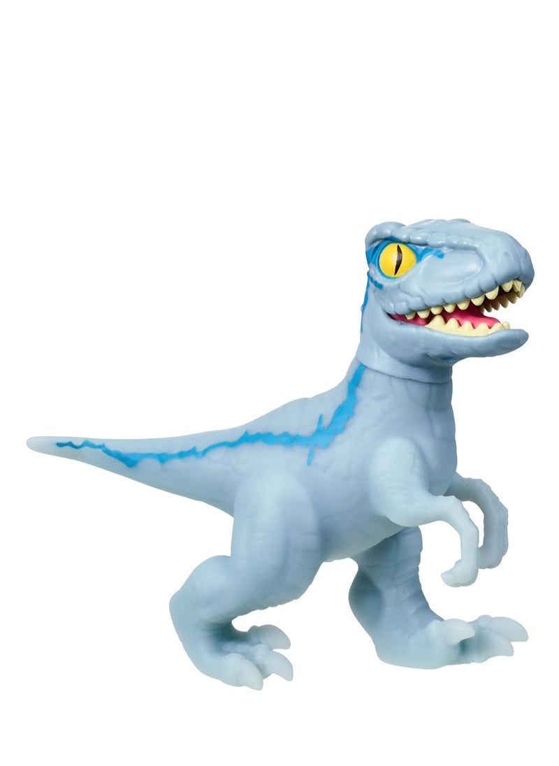 AKEDO - Jurassic World Chomp Attack - Stretch Blue | Stretchable | Realistic Flexing Action, Arms and Legs Stretch and Return to Original Size | No-Mess Gooey Play | Age 4+ - Image 1