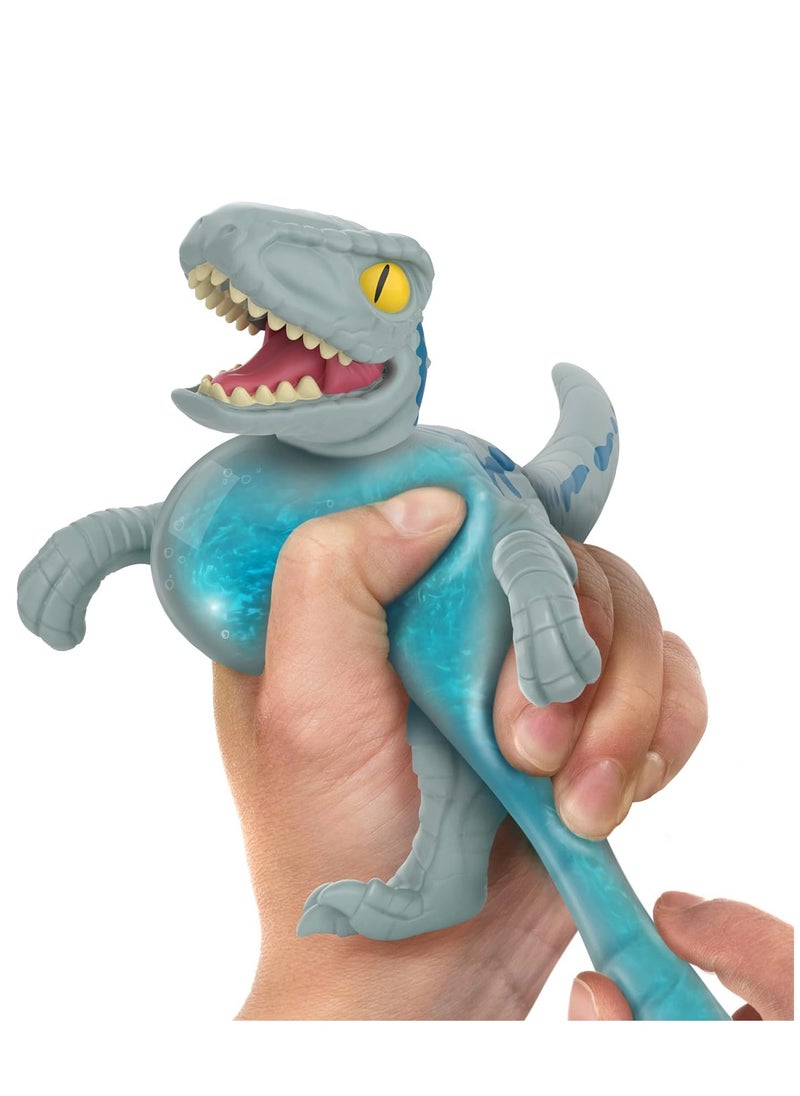 AKEDO - Jurassic World Chomp Attack - Stretch Blue | Stretchable | Realistic Flexing Action, Arms and Legs Stretch and Return to Original Size | No-Mess Gooey Play | Age 4+ - Image 1