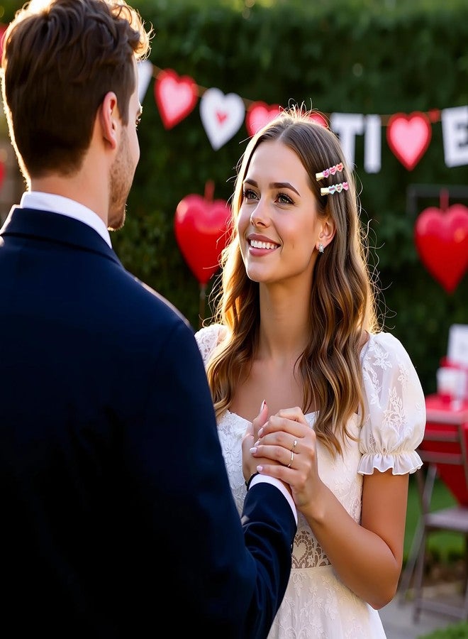 BVGA 8 Pcs Valentines Day Hair Clips for Women Triple Colorful Conversation Candy Heart Alligator Hair Clips Barrettes Hairpins Valentines Day Accessories Gifts for Her - Image 5