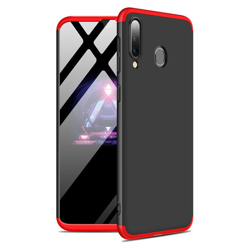 Generic (Unbranded) For Samsung M30 Ultra Slim PC Back Cover Non-slip Shockproof 360 Degree Full Protective Case Red black red - Image 1