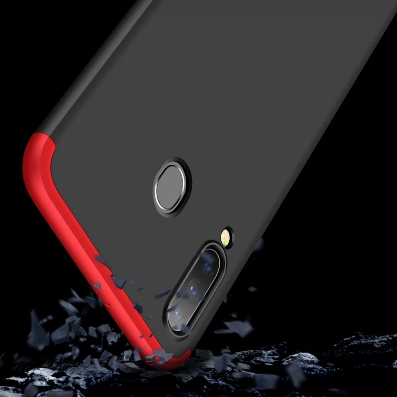 Generic (Unbranded) For Samsung M30 Ultra Slim PC Back Cover Non-slip Shockproof 360 Degree Full Protective Case Red black red - Image 2