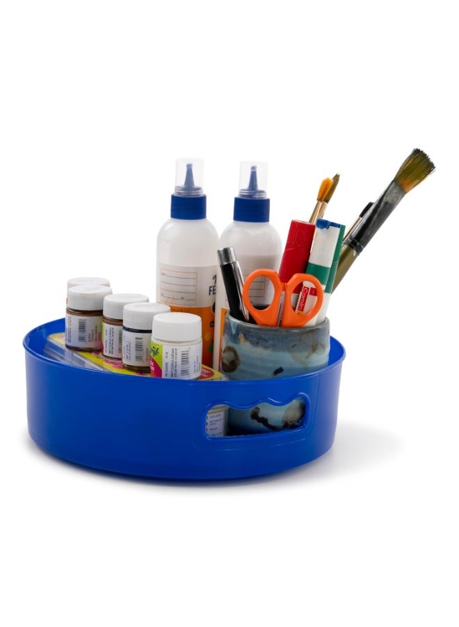 HomeWiz Multi-Purpose 360° Rotating Organizer Tray | Space-Saving Kitchen & Pantry Storage | Multi Purpose Organization Rotating Tray | Easy-Access Turntable for Spices, Storage & More | Light Blue - Image 4