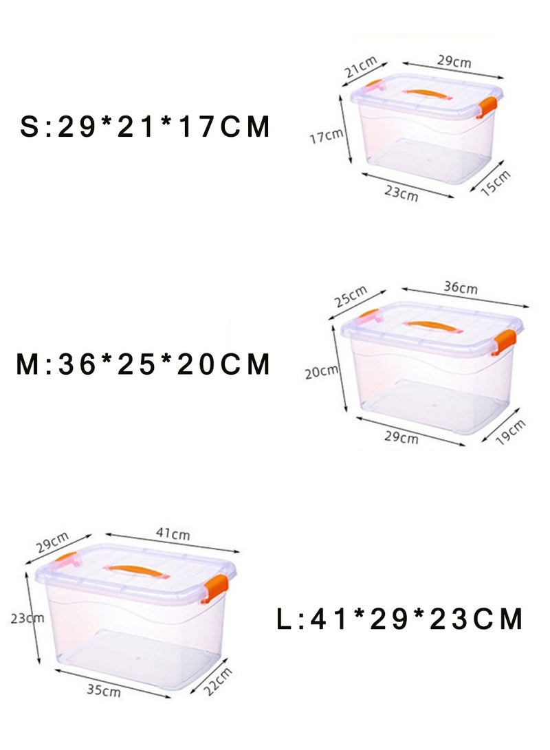 CityRiya-Long Storage Bins Clear Storage Box Stackable Storage Containers 36*25*20cm Ultra Latch Box Closet Organizers Plastic Storage Bin with Lid Storage Boxes for Organizing Toys, Clothes, Office  - Image 5