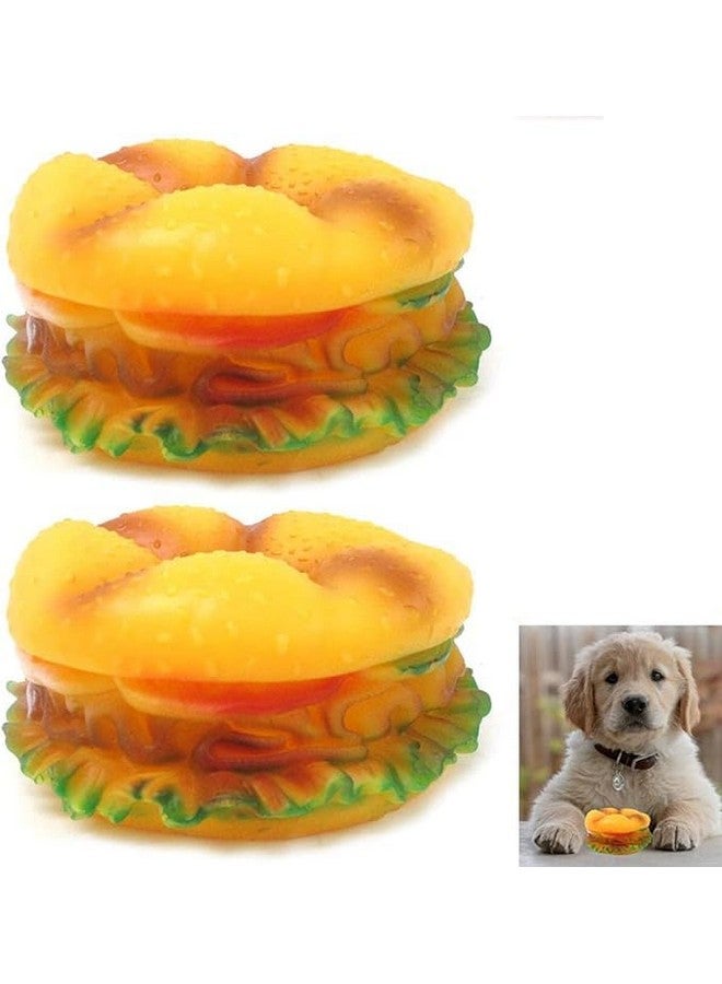 Squeaky Non Toxic Rubber Burger Shape Chew Toy With Squeaky Toy Perfect For Small & Medium Breed Dogs | Enhance Playtime & Promote Dental Health - Multicolor (Pack Of 1) - Image 3