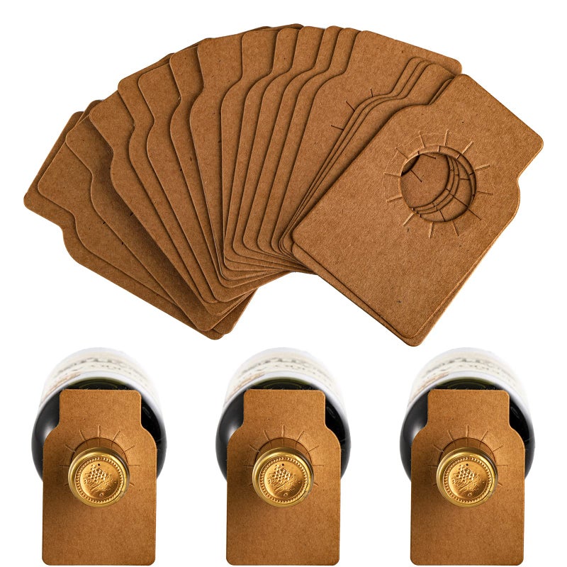 DEAYOU 500 PCS Wine Bottle Tags Kraft, Paper Craft Wine Hanging Cellar Labels for Bottle Neck, Reusable Custom Plain Wine Racks Marker Gift Tags for Champagne, Double Sided, Brown - Image 4