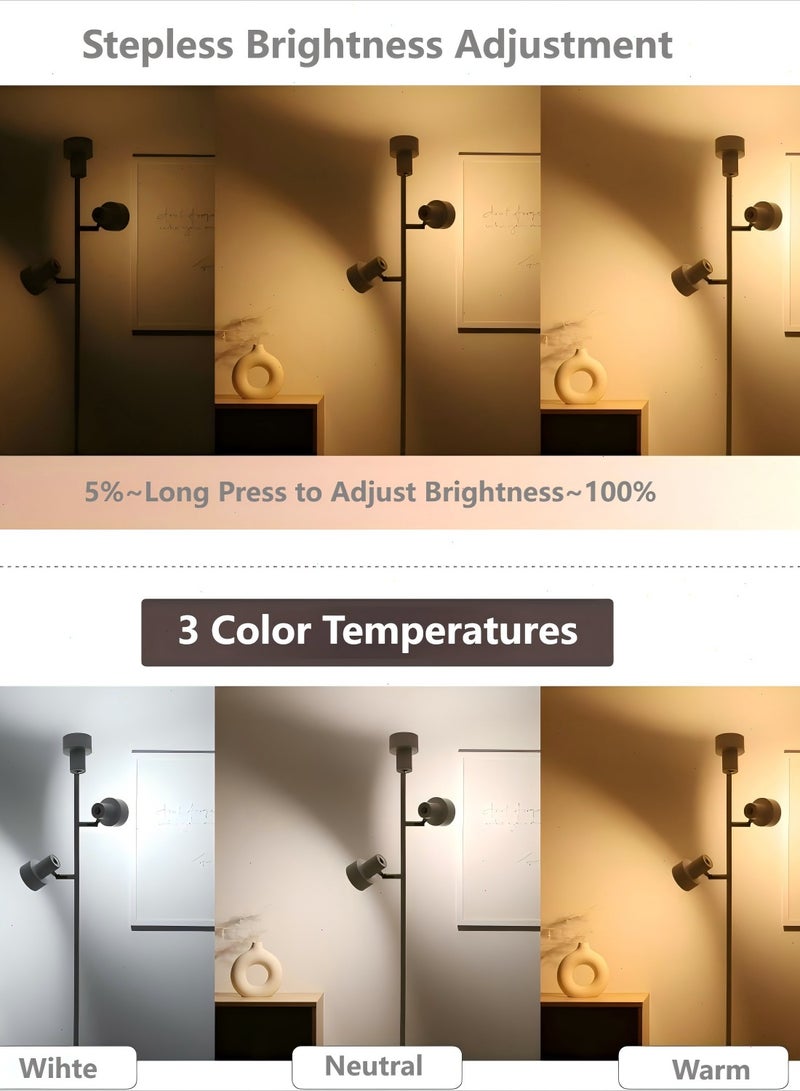 21W LED Floor Lamp, Modern Dimmable Standing Lamp with Remote & Touch Control,3 Color Temperatures, Rotatable LED Light Floor Lamps for Living Room, Bedroom, Office-Black - Image 3
