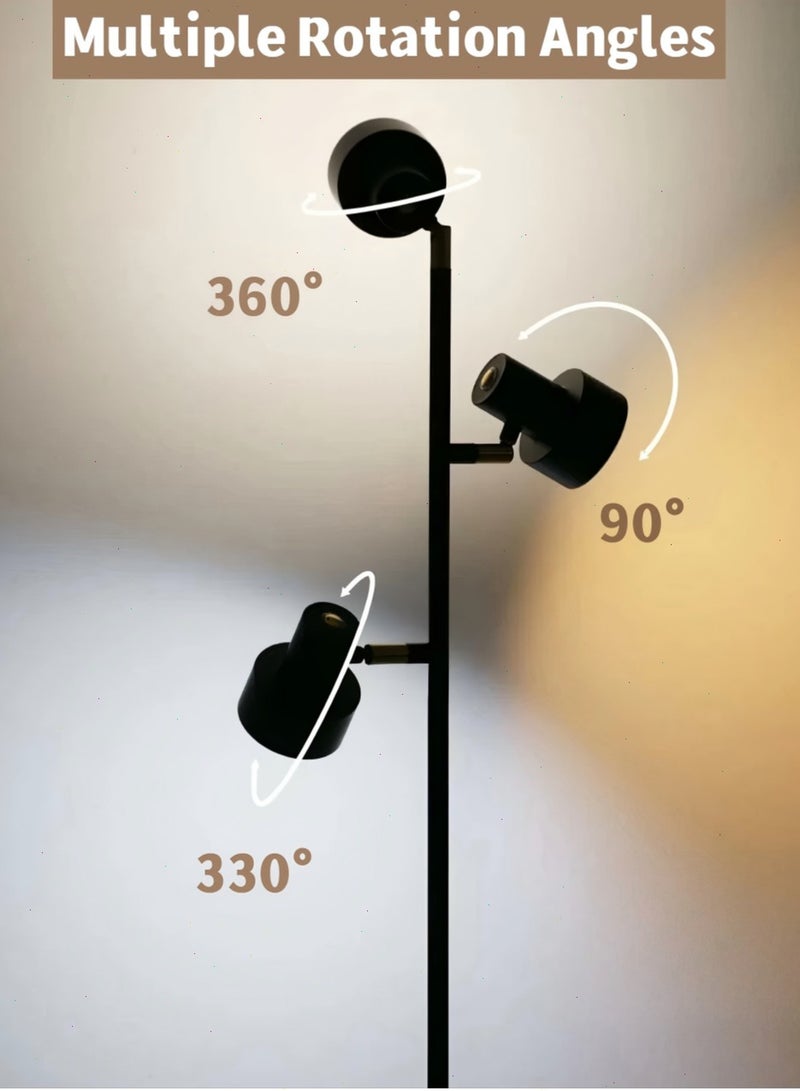 21W LED Floor Lamp, Modern Dimmable Standing Lamp with Remote & Touch Control,3 Color Temperatures, Rotatable LED Light Floor Lamps for Living Room, Bedroom, Office-Black - Image 4